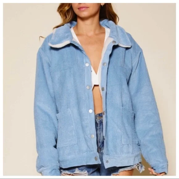 #10 Warm and cozy Reversible Oversized Corduroy jacket - Picture 5 of 9